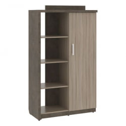 Шкаф/Гардероб с глухой дверью правый WOOD&STONE СФ-534172 Бетон Чикаго темный Дрифтвуд