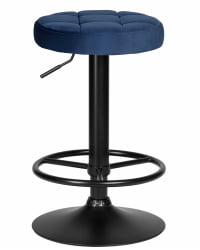 Табурет DOBRIN BRUNO BLACK (синий велюр (MJ9-117))