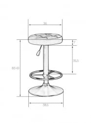 Табурет барный ДОБРИН БРУНО (бордовый велюр (МДЖ9-43)) 2 шт / DOBRIN BRUNO (MJ9-43))