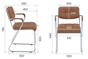 Кресло для посетителей Еверпроф ЕП-130 Экокожа Бежевый / Everprof EP-130
