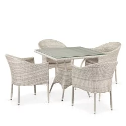 Комплект плетеной мебели T190B/Y350A-W85-90x90 Latte 4Pcs Комплект плетеной мебели T190B/Y350A-W85-90x90 Latte 4Pcs