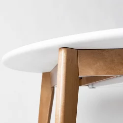 Стол обеденный Орион Plus 100x100 Морилка Дуб натуральный Эмаль белая