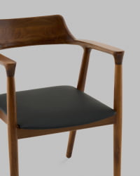 Стул Вудримини каркас дерево цвет темный орех экокожа черный