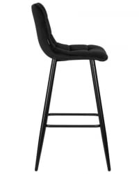 Стул барный ДОБРИН НИCОЛЕ (черные матовые ножки, черный велюр (108-77)) 2 шт / DOBRIN NICOLE