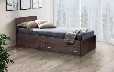 Кровать с ящиками на уголках №4 ЛДСП 800*2000 Ясень Шимо светлый