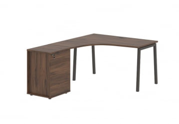 Стол эргономичный с тумбой (левый) EDIS ELCET 1318 L Дуб Денвер темный Мокко