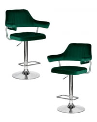 Стул барный ДОБРИН CХАРЛЙ (зеленый велюр (МДЖ9-88)) 2 шт / DOBRIN CHARLY (MJ9-88))