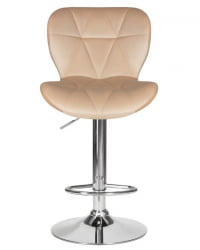 Стул барный ДОБРИН БАРНЙ (бежевый велюр (МДЖ9-10)) 2 шт / DOBRIN BARNY (MJ9-10))