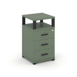 Тумба приставная с 3-мя ящиками и надставкой CОНCЕПТ CН.ТУП-003 Б/В Кобо Черный / CONCEPT CN.TUP-003 B/W