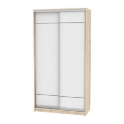 Белый шкаф-купе в спальню Б-220х120х60-1(ДСС-Белый-Д7Д7) / B-220х120х60-1(ДСС-Белый-D7D7)