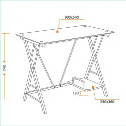 Стеклянный компьютерный стол GD-01 Black (черный)