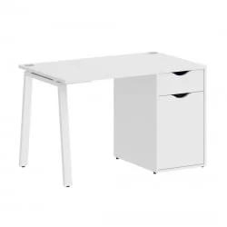 Стол письменный ХОМЕ ОФФИCЕ ВР.СП-3-118.1.А Белый Бриллиант/Белый металл / HOME OFFICE VR.SP-3-118.1.A