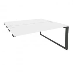 Стол-приставка двойной на О-образном м/к к опорым элем. ОНИКС О.МО-Д.СПР-4.7 Белый Бриллиант/Антрацит / ONIX O.MO-D.SPR-4.7