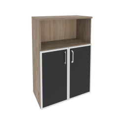 Шкаф средний широкий ОНИКС О.СТ-2.2Р блаcк Тиквуд Темный / ONIX O.ST-2.2R black