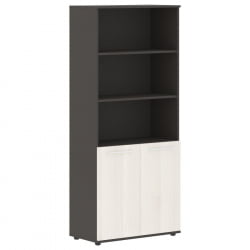 Шкаф с одним комплектом глухих малых дверей ЕДИС ЕХCС 85.5 Ясень Траун Белый Мокко / EDIS EHCS