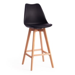 Стул барный TULIP BAR (mod. C1014H) / 1 шт. в упаковке пластик/дерево, 57 х 48 х 104 см, черный 3010/натуральный