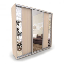 Шкаф-купе 3-х дверный Акцент-Вера ДР 2100х600 Дуб молочный