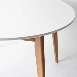 Стол обеденный Орион 100x100 Эмаль белая Морилка Орех