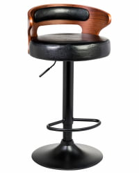 Стул барный ДОБРИН ФРЕД БЛАCК (коричневое дерево, чёрный) / DOBRIN FRED BLACK