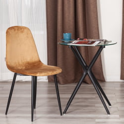 Стул для кухни BREEZE (mod. JSC-58) Велюр/металл , 44 х 53 х 86 см, brown (коричневый) HLR12 / черный