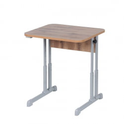 Парта одноместная эргономичная (рост 3-7) Белая ЛДСП/Серая кромка/Металл Серый