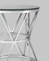 Журнальный стол ВИВА 50кс50 Серебро (стекло черное) / 50x50