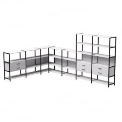 Набор стеллажных систем Еверпроф ЕВО №19 Белый Черный / Everprof EVO