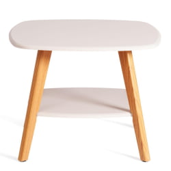 Журнальный стол РИО мдф, 65х65х50 см, крем/дуб светлый / RIO