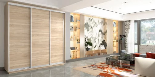 Шкаф-купе трехдверный Экспресс Трио Элемент 1800х2400h Дуб сонома