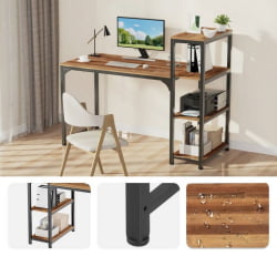 Письменный стол с полками EUREKA ZX-SH140A-RW с шириной 140 см Reclaimed Wood