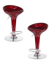 Стул барный ДОБРИН БОМБА (бордовый металлик) 2 шт / DOBRIN BOMBA