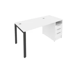 Рабочая станция с опорной тумбой Metal System Б.РС-СТП -1.2 Белый/Антрацит
