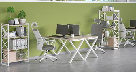 Стеллаж на колесных опорах - 3 полки LOFT  VR.L-MST.K-3.8V Металл белый Денвер светлый