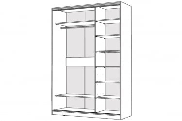 Белый шкаф-купе с зеркалом Виктория 1400х584х2300, Белый 14ДЗДЗ-ПП-Б 310-63