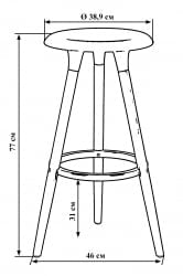 Барный стул DOBRIN ROYCE Черный B-03