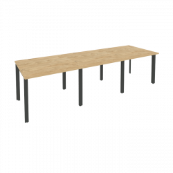 Стол переговорный (3 столешницы) ОНИКС О.МП-ПРГ-3.1 Тиквуд Светлый/Антрацит / ONIX O.MP-PRG-3.1