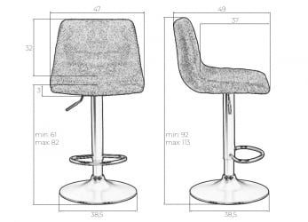 Стул барный DOBRIN TRAVIS (серый (VIVALDI15))