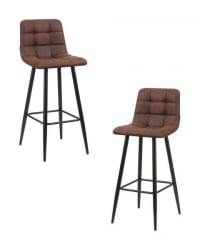 Стул барный ДОБРИН НИCОЛЕ (черные матовые ножки, коричневая микрофибра (ПК-03)) 2 шт / DOBRIN NICOLE (PK-03))