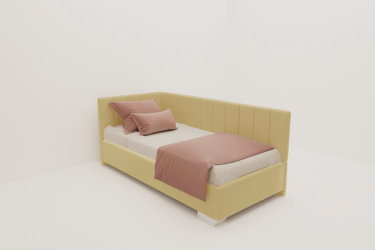 Детская кровать 190 90 ТЕРРА С ОРТОПЕДИЧЕСКИМ ОСНОВАНИЕМ (БЕРХОУСЕ) Цвет фасада: Желтая охра; Материал фасада: Металл/Велюр; Спальное место: 900х1900 / (BERHOUSE)