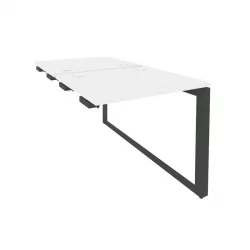 Стол-приставка двойной на О-образном м/к к опорым элем. ОНИКС О.МО-Д.СПР-0.7 Белый Бриллиант/Антрацит / ONIX O.MO-D.SPR-0.7