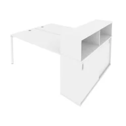 Рабочая станция с опорным шкафом-купе Метал Сйстем Б.РС-СШК-2.4 Белый / Metal System