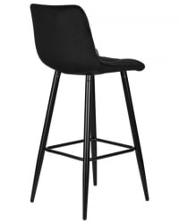 Стул барный ДОБРИН НИCОЛЕ (черные матовые ножки, черный велюр (108-77)) 2 шт / DOBRIN NICOLE