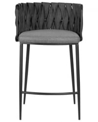 Стул полубарный ДОБРИН АМЕЛИА CОУНТЕР (серая ткань (Ф-48), темно-серый винтажный ПУ (МФ-12)) 4 шт / DOBRIN AMELIA COUNTER (F-48), PU (MF-12))