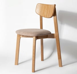 Стул с мягким сиденьем Вега Блуе жаккард Дуб золотой / Blue