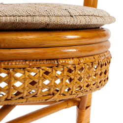 Комплект ПЕЛАНГИ 02/15 ( стол со стеклом + 4 кресла ) [без подушек] ротанг, кресло 65х65х77см, стол диаметр 64х61см, Хоней (мед) / PELANGI Honey