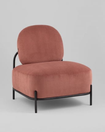 Кресло Стоун К велюр рельефный коралловый_0