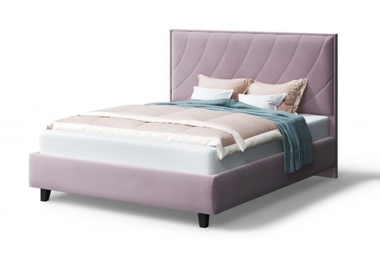 Кровать СОФИЯ 2000*1800мм (на опорах), велюр НЕО 15 (лиловый), (б/основания, б/матраса) / NEO_0