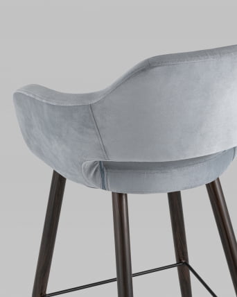 Стул барный Саймон Б велюр Серый_6