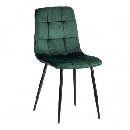 Стул CHILLY (mod. JSC-220) Велюр/металл , 44,5х52,5х88 см, dark green (темно-зеленый) HLR57 / черный_0