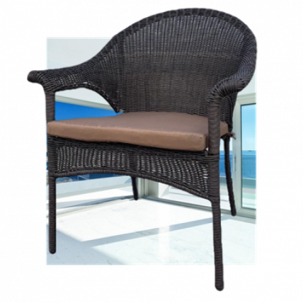 Плетеное кресло LV-140B Brown с подушкой в комплекте Плетеное кресло LV-140B Brown с подушкой в комплекте_0